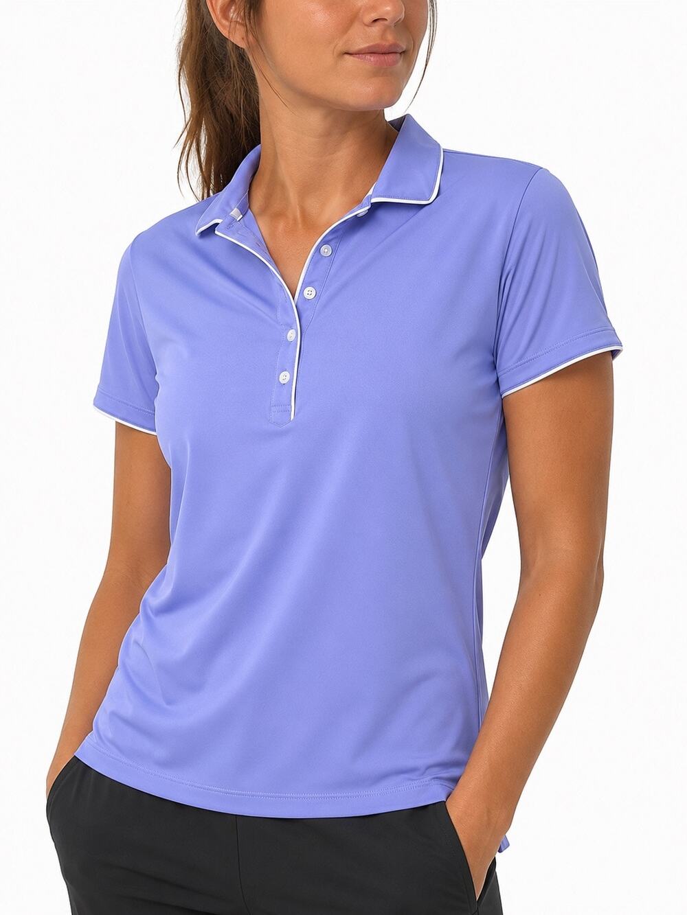 Peter Millar Women’s Periwinkle UPF 50+ Golf Polo Shirt Size L Purple
